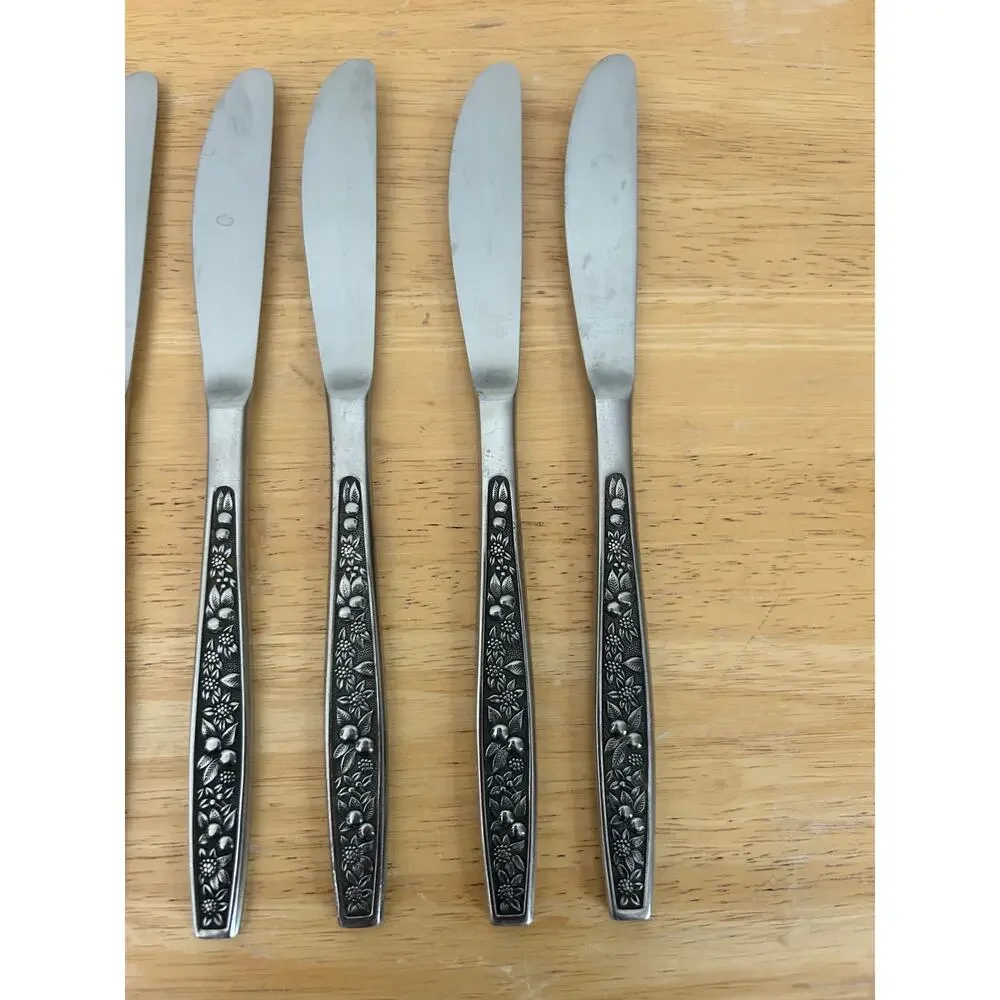 Vintage Pageant Harvest Stainless Steel Flatware Japan - 7 Knives